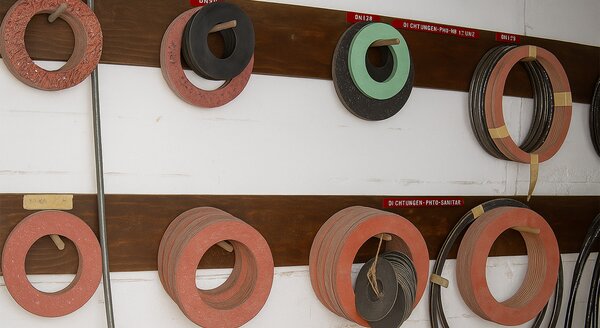 Flat gaskets and washers containing asbestos, primarily chrysotile, and less commonly amosite or crocidolite | © CRB Analyse Service GmbH