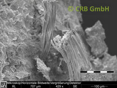Amiante de chrysotile dans sokalithe, image MEB | © CRB Analyse Service GmbH
