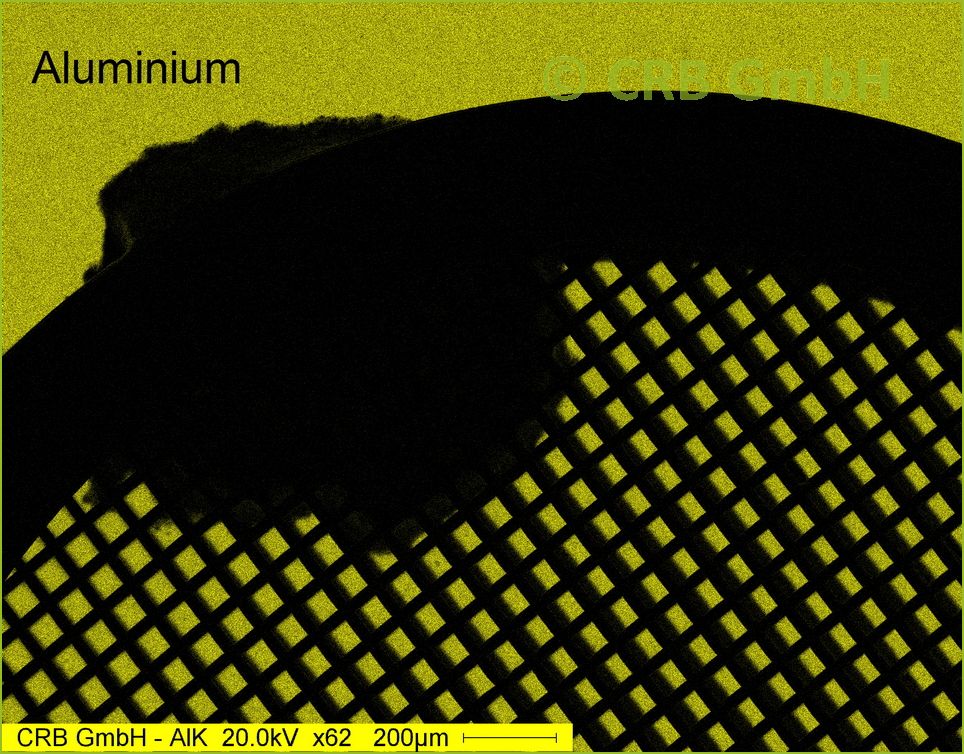 CRB GmbH | SEM-EDX - Elementmapping - Verteilung von Aluminium | (c) CRB Analyse Service GmbH