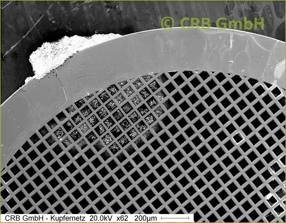 CRB GmbH | SEM-EDX - Elementmapping - Cu-Netz auf Al | (c) CRB Analyse Service GmbH