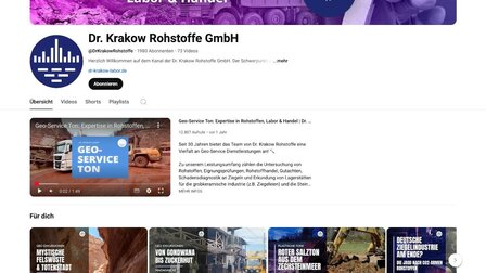 Cliente RFA: Canal de YouTube Dr. Krakow Raw Materials | © CRB Analyse Service GmbH