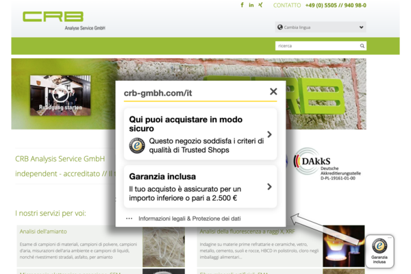 La boutique en ligne italienne CRB est désormais certifiée par Trusted Shops