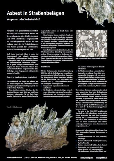 Asbestos in road surfaces