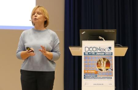 DCONex 2023: Frau Bonner von der BG Bau