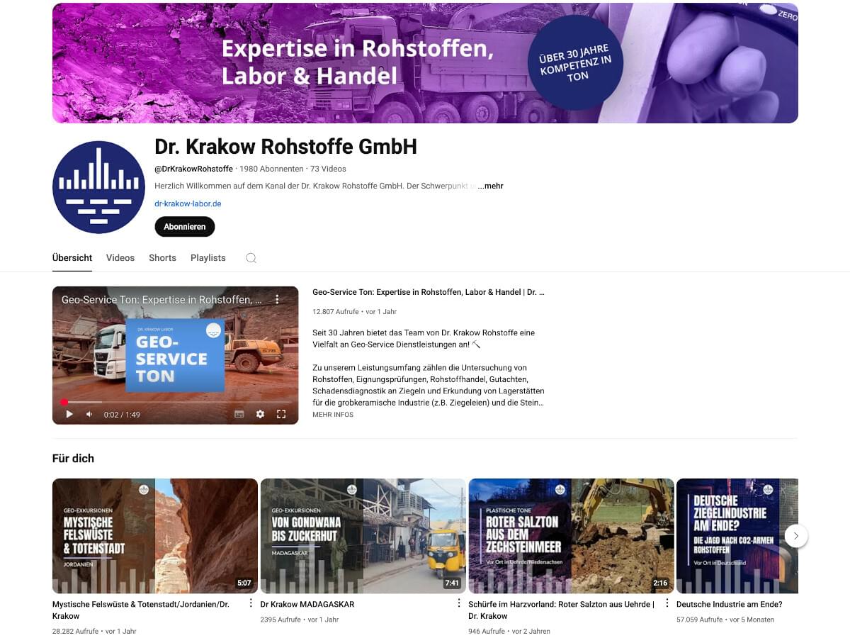 RFA customer: YouTube channel Dr. Krakow Rohstoffe